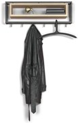 Czarny/w naturalnym kolorze metalowy wieszak ścienny z półką 78 cm School – Spinder Design