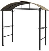 Outsunny Grillpavillon, 2 boczne półki, haki, konstrukcja stalowa, 1,1 x 2,3m, Khaki