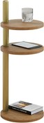 Pomocniczy stolik do salonu dąb lancelot + złoty R5-D23