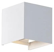 Lampa ścienna zewnętrzna biała z wbudowanym LED 2-światła IP54 - Edwin