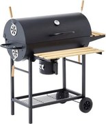 Grill węglowy MIKE - powierzchnia 71 x 35 cm z półkami drewnianymi FSC