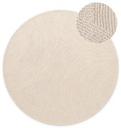 Wełniany okrągły dywan tkany ręcznie w jasnym naturalnym kolorze ø 120 cm Eleni Natural White – Hanse Home