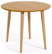 Okrągły rozkładany stół w dekorze dębu ø 90 cm Oqui – Kave Home