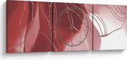 Obraz - Czerwony abstrakcyjny kwiat N⁰1 (z zegarem) (90x30 cm)