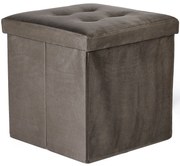 Brązowy składany taboret ZAREX VELVET L