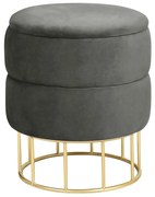 Grafitowa pufa z welurowym obiciem Z8-R63