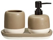 Dozownik do mydła i kubek na szczoteczki na ceramicznej podstawce THE PASTELS