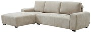Kanapa narożna lewostronna z beżowej tkaniny MICHELIA