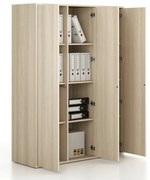 Szafka biurowa FRAME, 3x drzwi, 1299 x 450 x 1735 mm, PUSH-lock, dąb naturalny