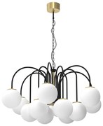 Żyrandol na łańcuchu CAMBRIDGE 12xE14/60W/230V czarny/mosiądz
