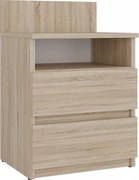 Szafka Nocna Malwa M1 | Dąb Sonoma | 40x32x59 cm | Minimalizm, 2 Szuflady