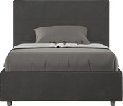 Łóżko wyposażone w stelaż z listwami tapicerowane 120x200 microfibra szary Mika