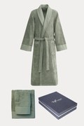 Męski szlafrok AXEL + ręczniki + pudełko S Khaki