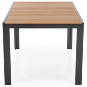 FIERRO stół prostokątny brązowo- czarny 6-osobowy na taras ogród lekki