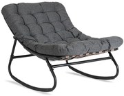 Szary bujany fotel wypoczynkowy do ogrodu F9-Z98