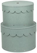 Miętowe kartonowe pojemniki z pokrywką zestaw 2 szt. ø 26x17,5 cm Wilma – Bigso Box of Sweden