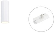 Designerska lampa wisząca biała z adapterem szynowym 1-fazowym - Iconic Tubo