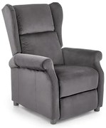 Popielaty rozkładany fotel uszak P0-F18