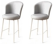 Zestaw krzeseł barowych Uras Grey and White, 2 szt., 2 szt.