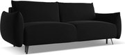 Kanapa 3-osobowa z funkcją spania - z tkaniny welwetowej - czarny - MALIE