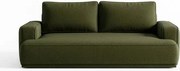 Sofa z Funkcją Spania CAMELIA Oliwkowa Boucle Japandi