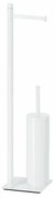 GEDY TR3222 Trilly stojak z uchwytem na papier toaletowy i szczotką do WC, kwadratowy, biały mat