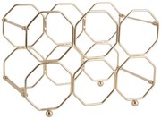 Metalowy składany stojak na wino w kolorze złota PT LIVING Honeycomb