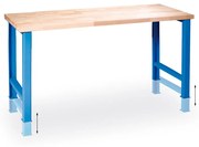 Stół warsztatowy GD, z regulacją wysokości, 1200 x 685 x 850 - 1050 mm, niebieski