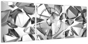 Obraz abstrakcji 3D (z zegarem) (90x30 cm)