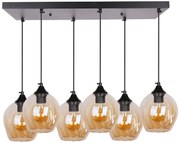 Czarna lampa wisząca z 6 szklanymi kloszami - 5X Z033 W7-K48
