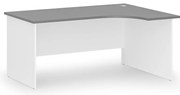 Narożne biurko PRIMO WHITE, 160x120 cm, prawe, biały/grafit