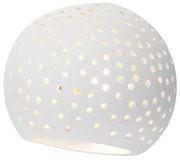 Vintage-inspirowana lampa ścienna z białego gipsu - Blur