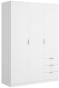 Szafa 3-drzwiowa z 3 szufladami - szer. 121 cm - Biały - LISTOWEL