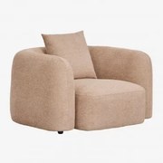 Fotel Z Tkaniny Szenilowej Coco Gruby Chenille Latte Brown - Sklum