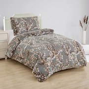 Szara pościel jednoosobowa z mikropluszu 140x200 cm Branches – My House