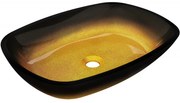 Mexen Araks szklana umywalka nablatowa 54 x 39 cm, złota ciemna - 24155451