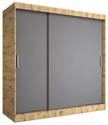 Szafa przesuwna 200 cm dąb artisan + antracyt A3-G48