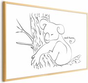 Plakat Śpiący koala 30x21 cm z ramą złotą bez marginesu ARTGEIST B
