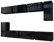 Meblościanka modułowa czarny połysk E3-E03