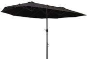 Outsunny Parasol Owalny Podwójny Ogrodowy z Korbką Czarny 460x270x240cm Idealny na Targ i Taras | Aosom PL