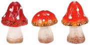 Jesienne dekoracje Zestaw ceramicznych grzybów, 3szt.