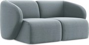 Modułowa sofa 2-osobowa - z tkaniny welwetowej - jasny niebieski - LANI
