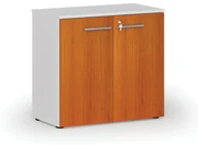 Szafa biurowa z drzwiami PRIMO WHITE, 740 x 800 x 420 mm, biały/wiśnia