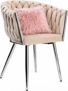 Beżowe nowoczesne krzesło plecione  K1-D15