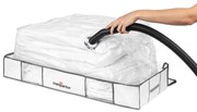 Tekstylny/plastikowy pojemnik pod łóżko próżniowy 105x45x15,5 cm Life – Compactor