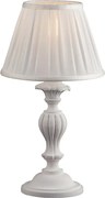 Leonardo Shabby white wooden table lamp, 1 light, with lampshade dm.20 H.43 Ø20 BL180-LT-BCO
