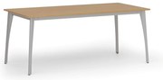 Stół konferencyjny do biura PRIMO OMEGA, 180x90 cm, szara podstawa, buk