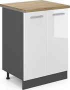 Szafki kuchenne biały wysoki połysk 60x60x81.6 r-line