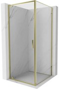 Mexen Exo kabina prysznicowa uchylna 75 x 75 cm, transparent, złota - 8181-075-075-50-00