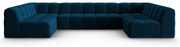 Ciemnoniebieski aksamitny narożnik (w kształcie litery "U") Kendal – Micadoni Home